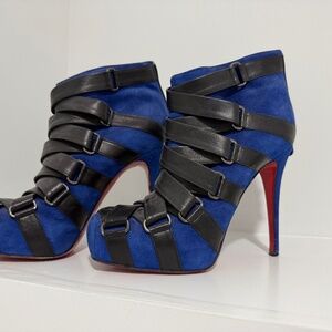 Christian Louboutin suede and leather booties